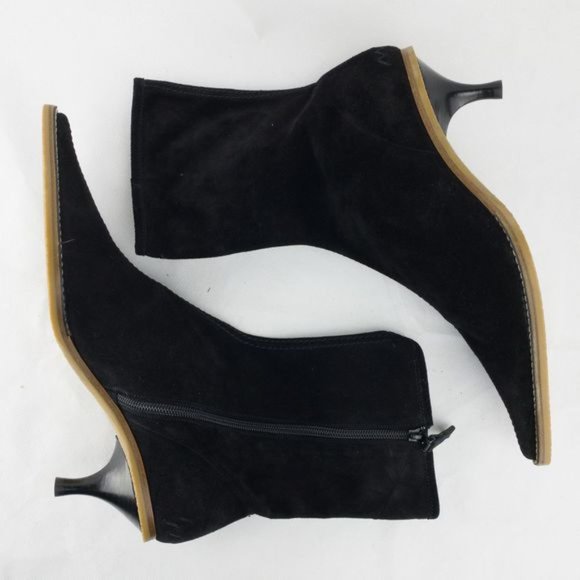 BALLY black suede booties size 10 Made in Italy - Picture 1 of 7
